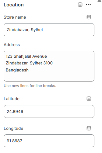 Store Location Section